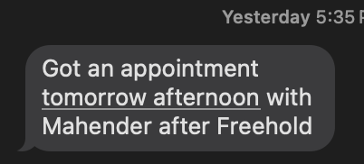 Client text: Mahender after Freehold
