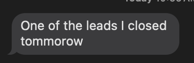 Client text: Another lead booked & closed