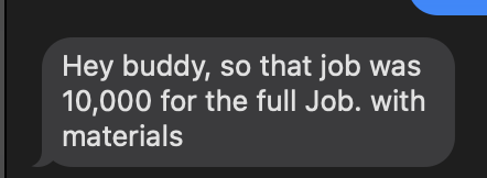 Client text: Full job with materials